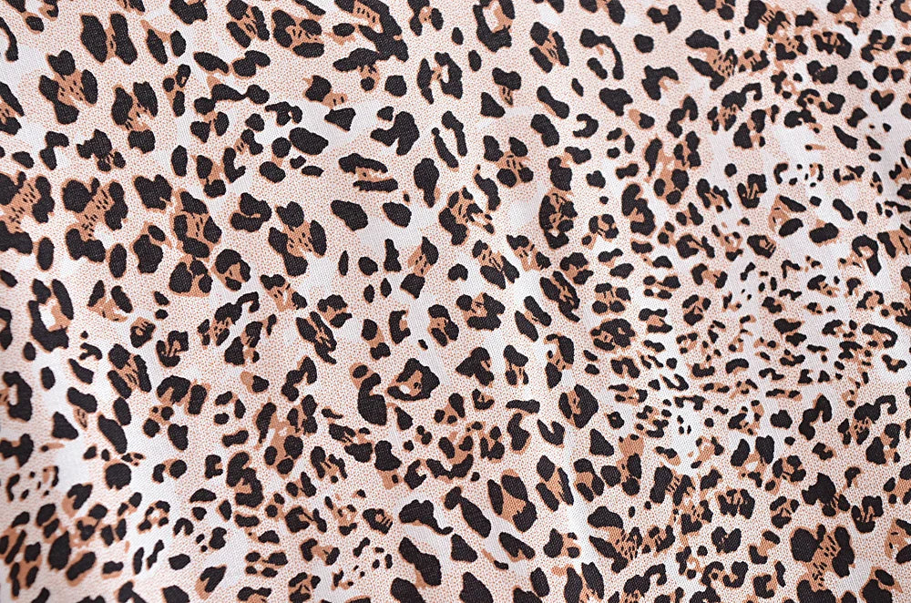 Boho Leopard Tie-Front Blouse – Rayon Cotton Blend