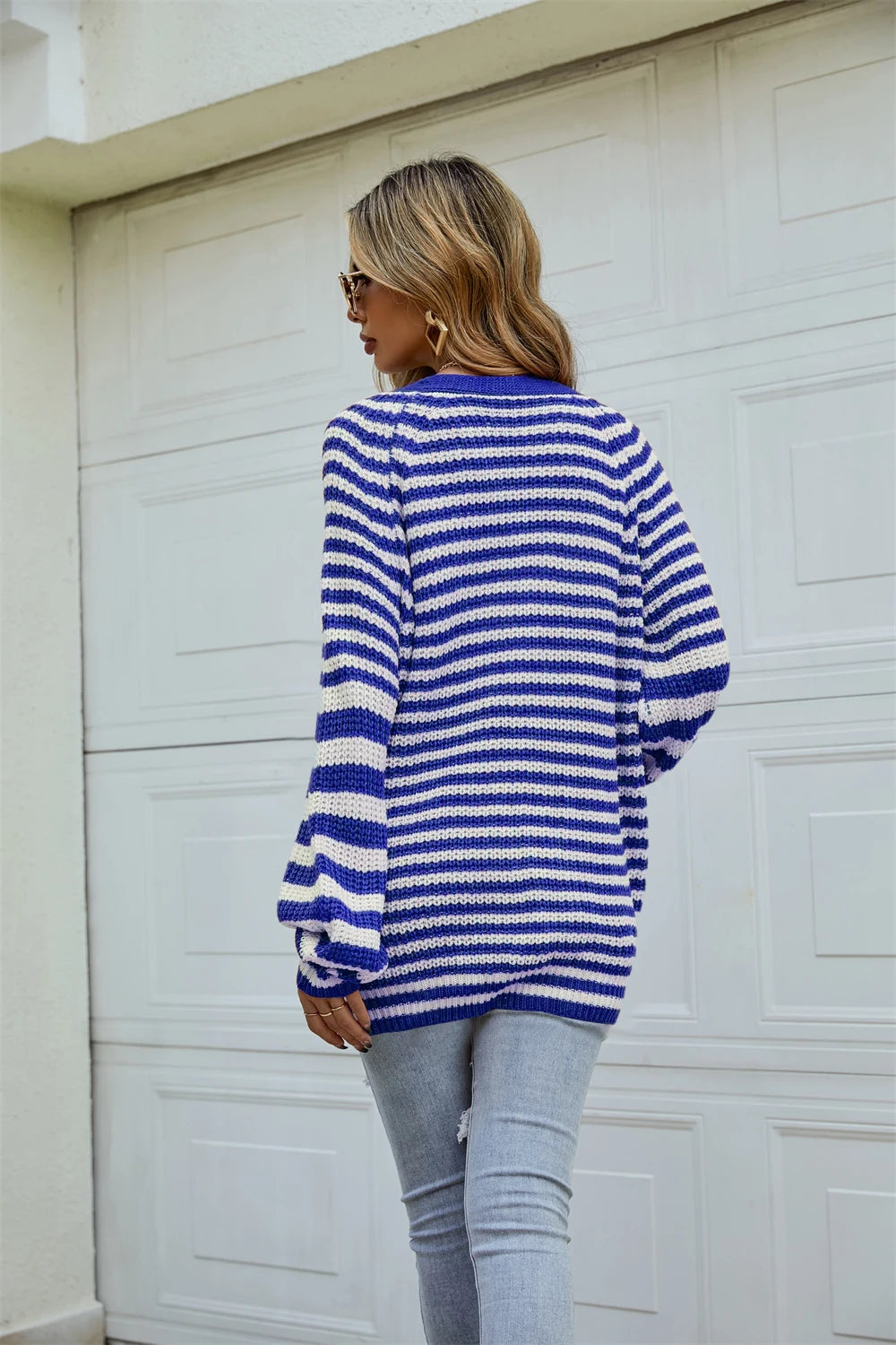 Boho Striped Breeze Button Cardigan
