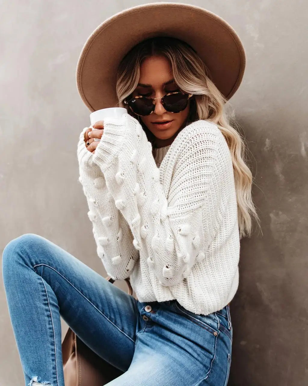 Chic Cable Knit Pullover Sweater