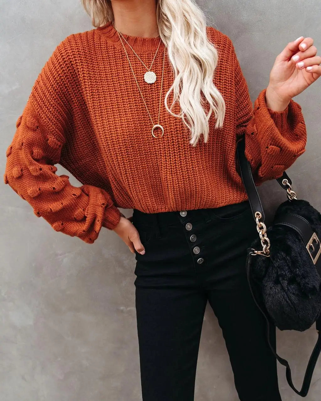 Chic Cable Knit Pullover Sweater