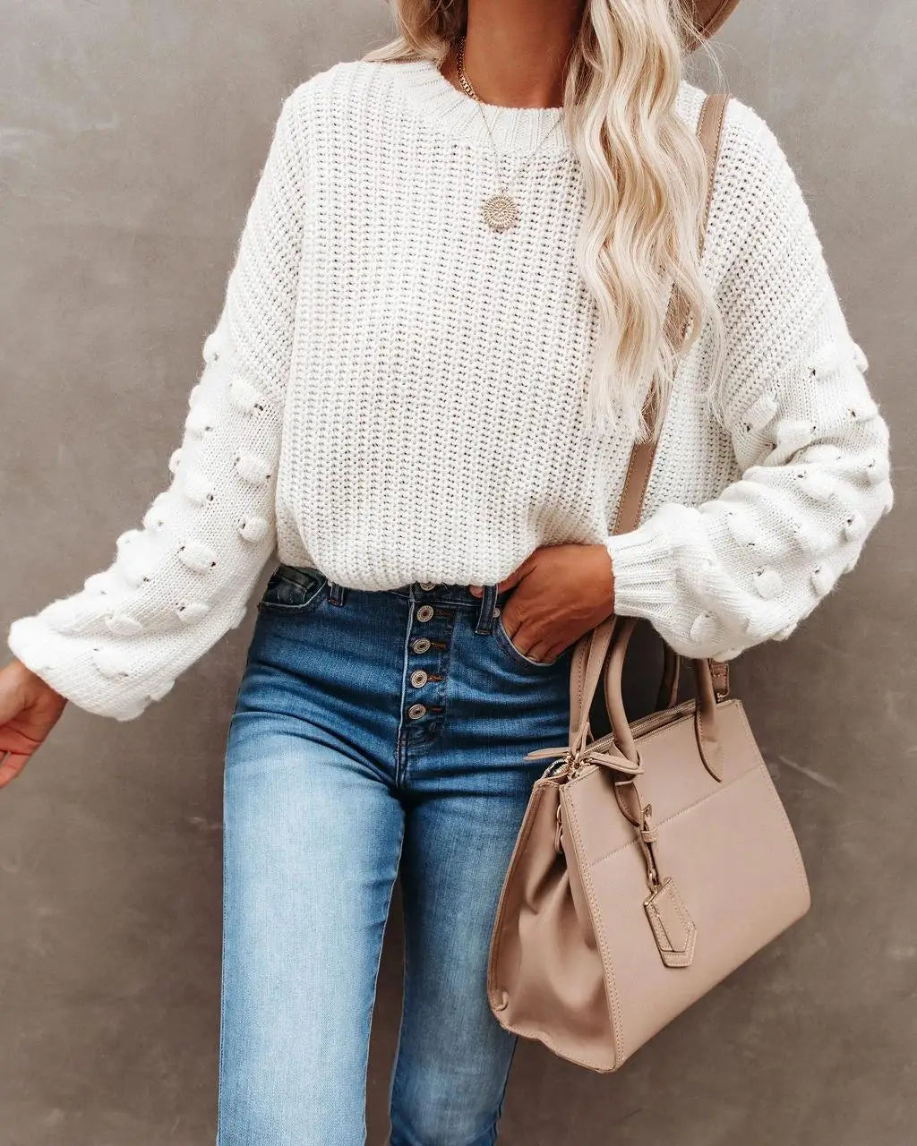 Chic Cable Knit Pullover Sweater