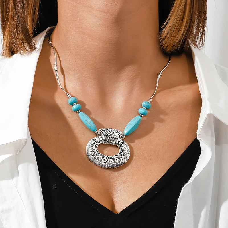 🔷 Boho Turquoise Tribal Necklace Collection – Bold, Beautiful, Free