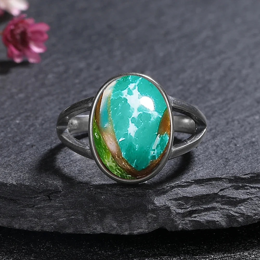 ✨ Boho Gemstone Rings – 925 Sterling Silver (Sizes 5–12)