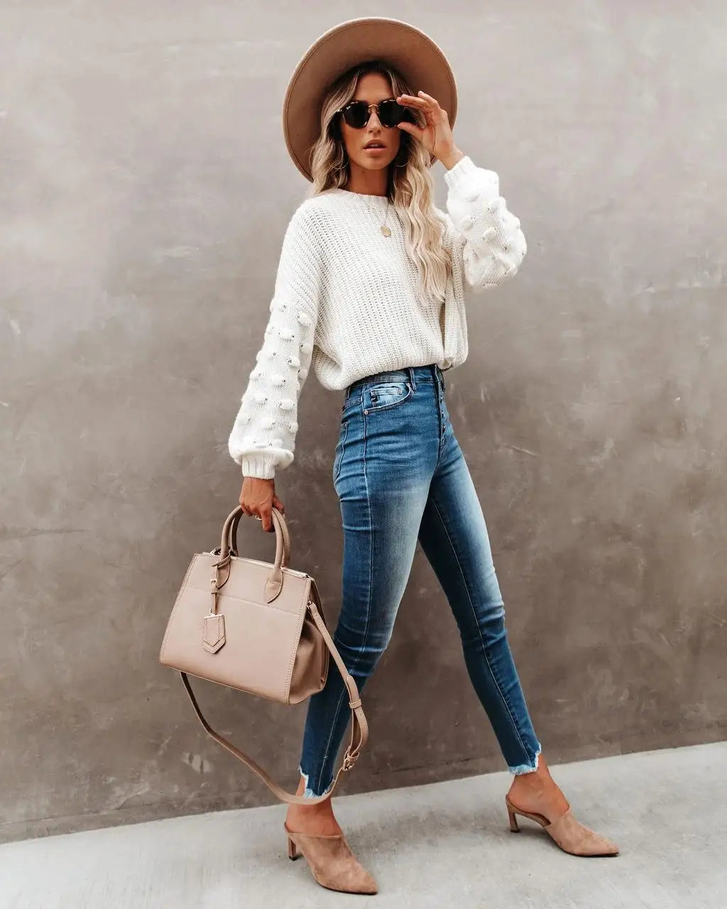 Chic Cable Knit Pullover Sweater