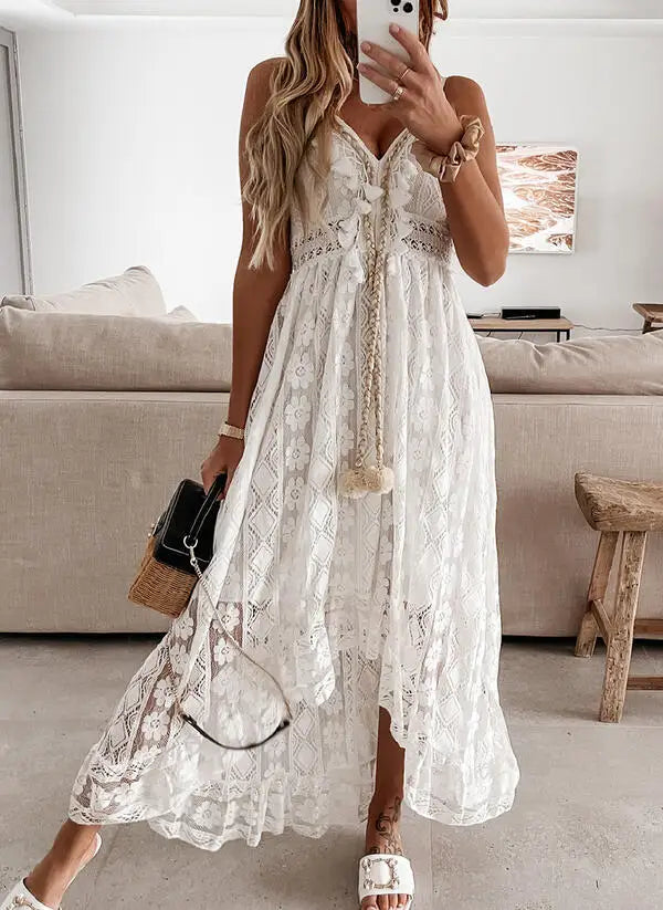 Ethereal Lace Boho Maxi Dress