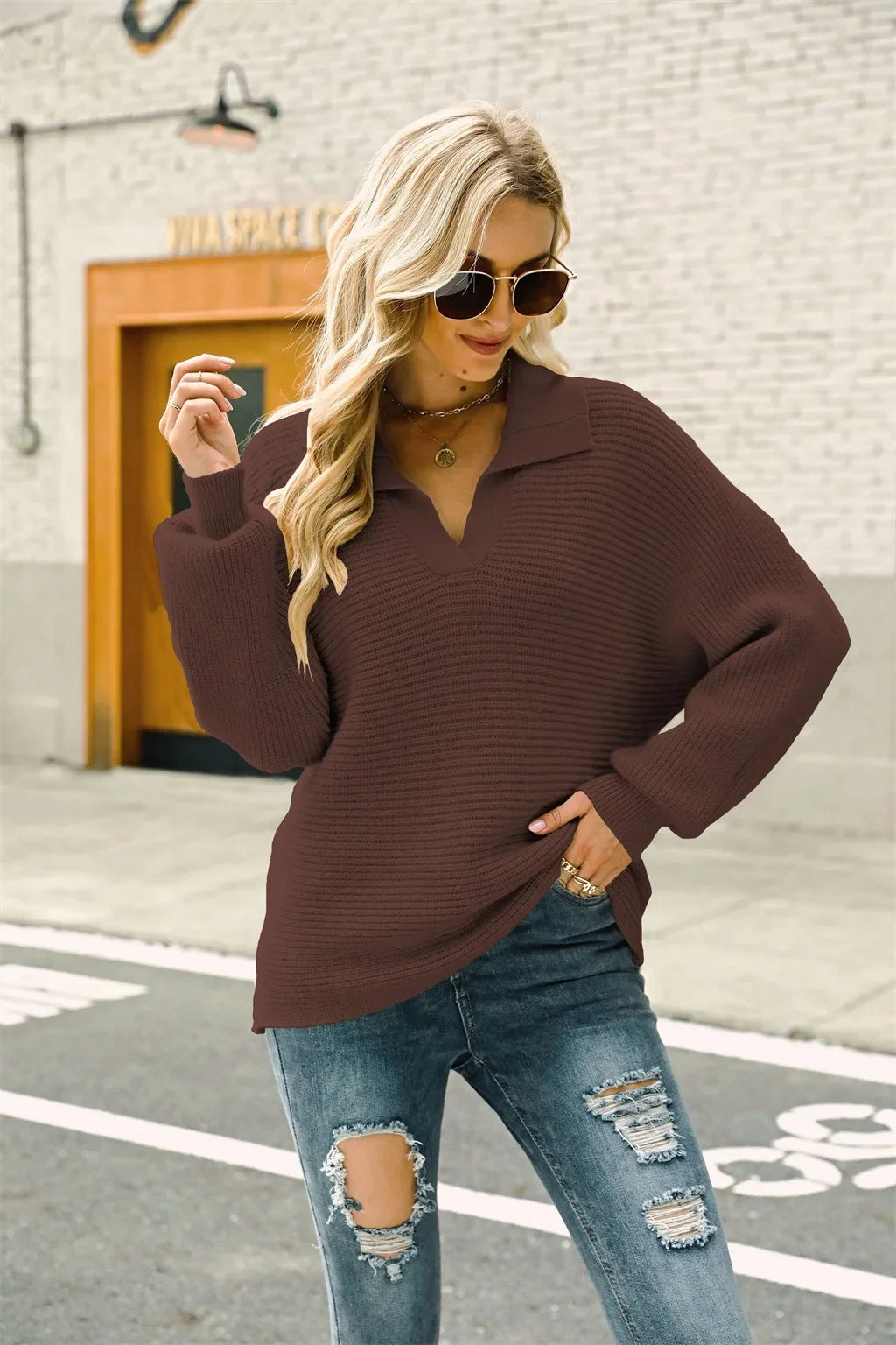 Boho Slouchy Knit Pullover β Cozy Vibes, Everyday Style