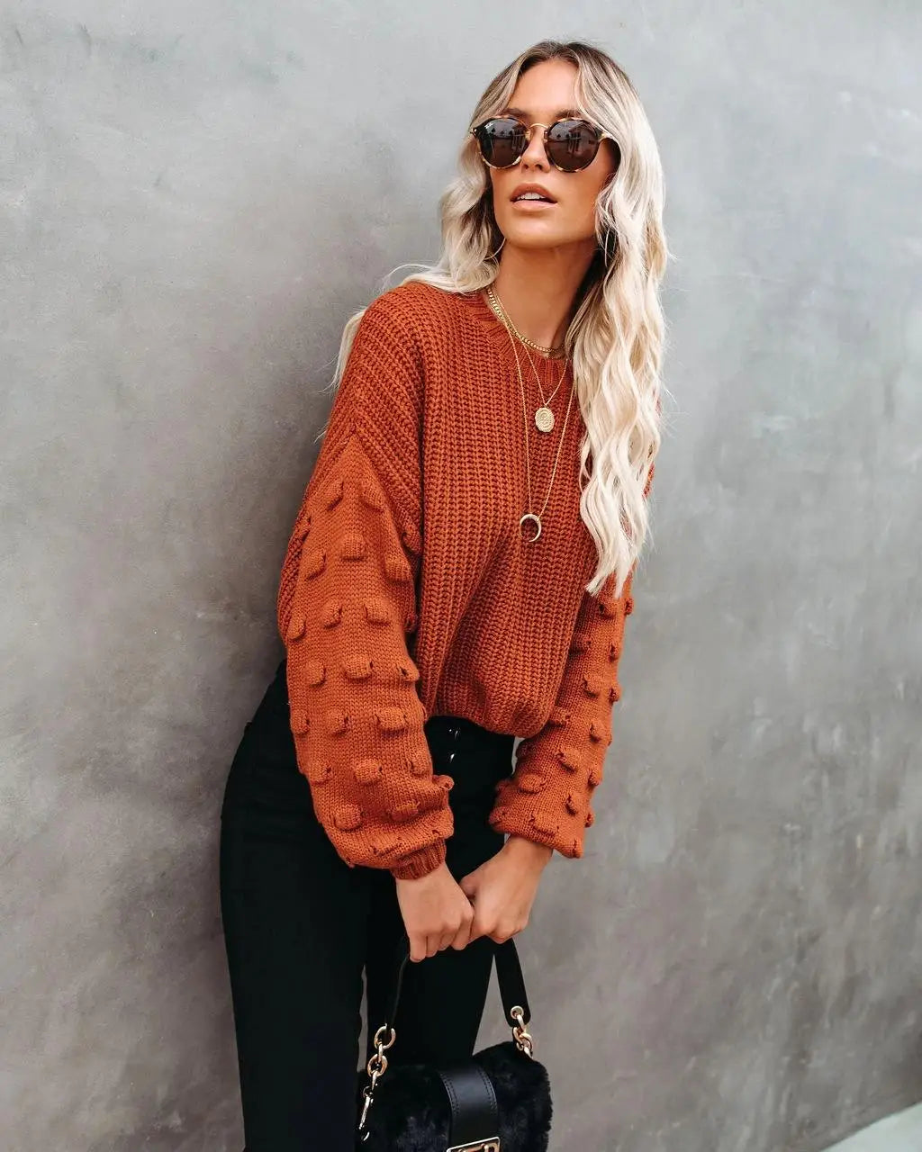 Chic Cable Knit Pullover Sweater