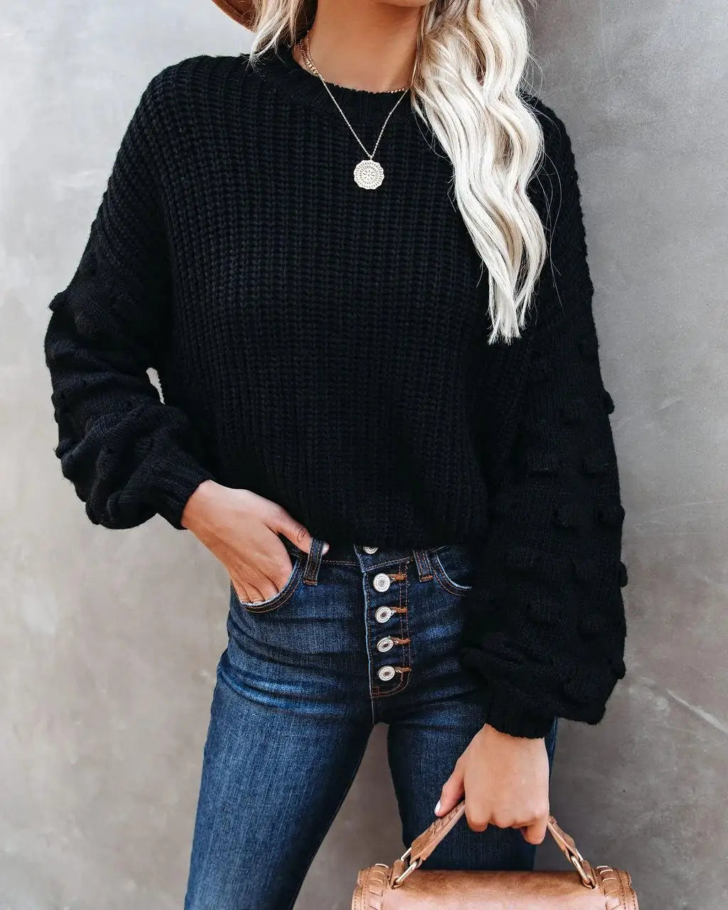 Chic Cable Knit Pullover Sweater