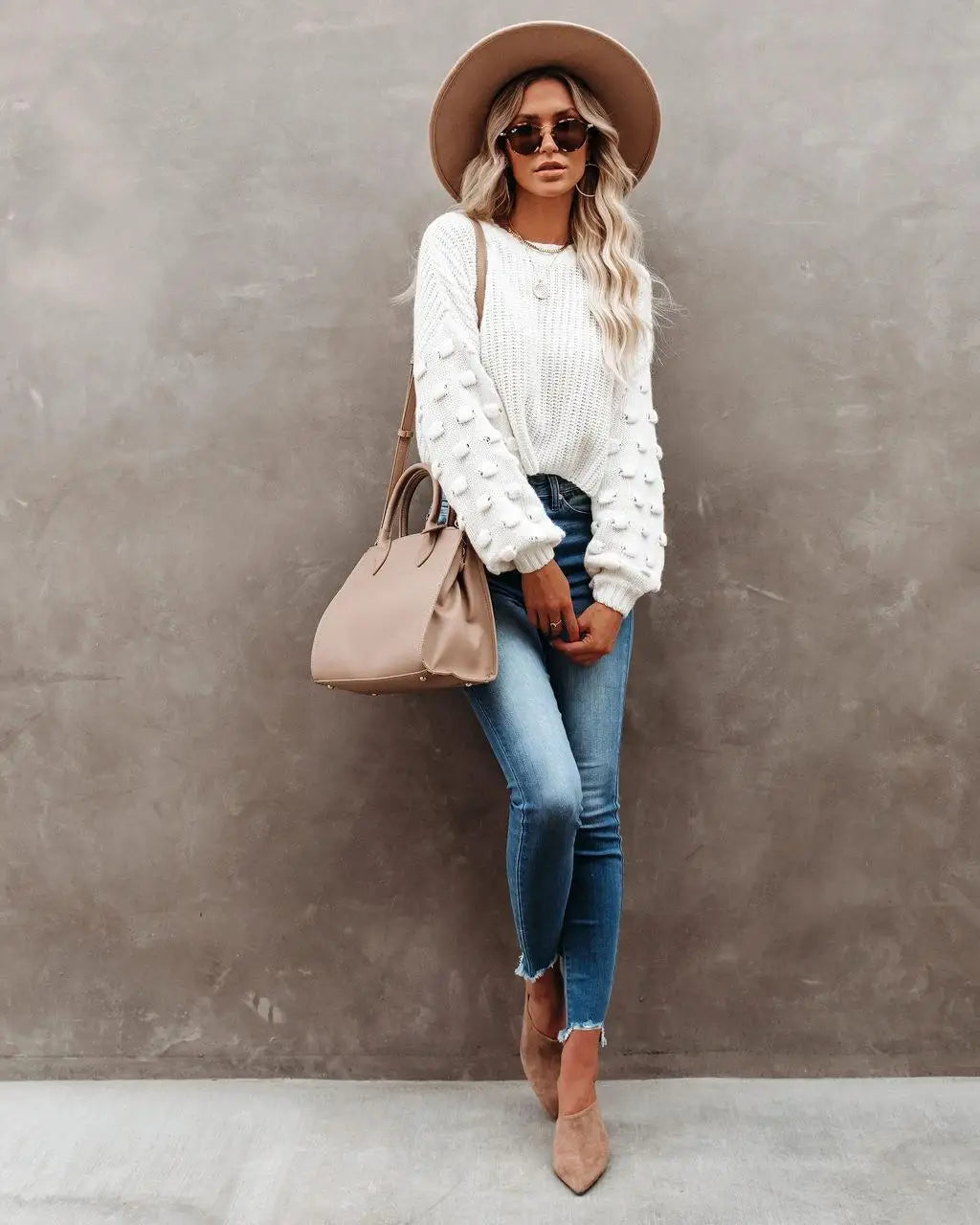 Chic Cable Knit Pullover Sweater