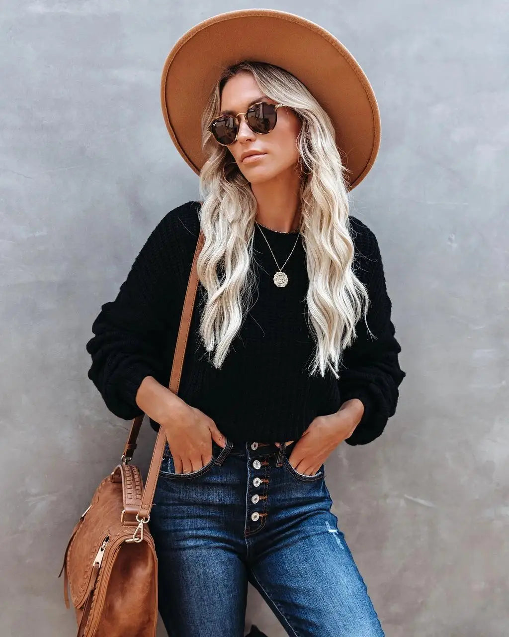 Chic Cable Knit Pullover Sweater