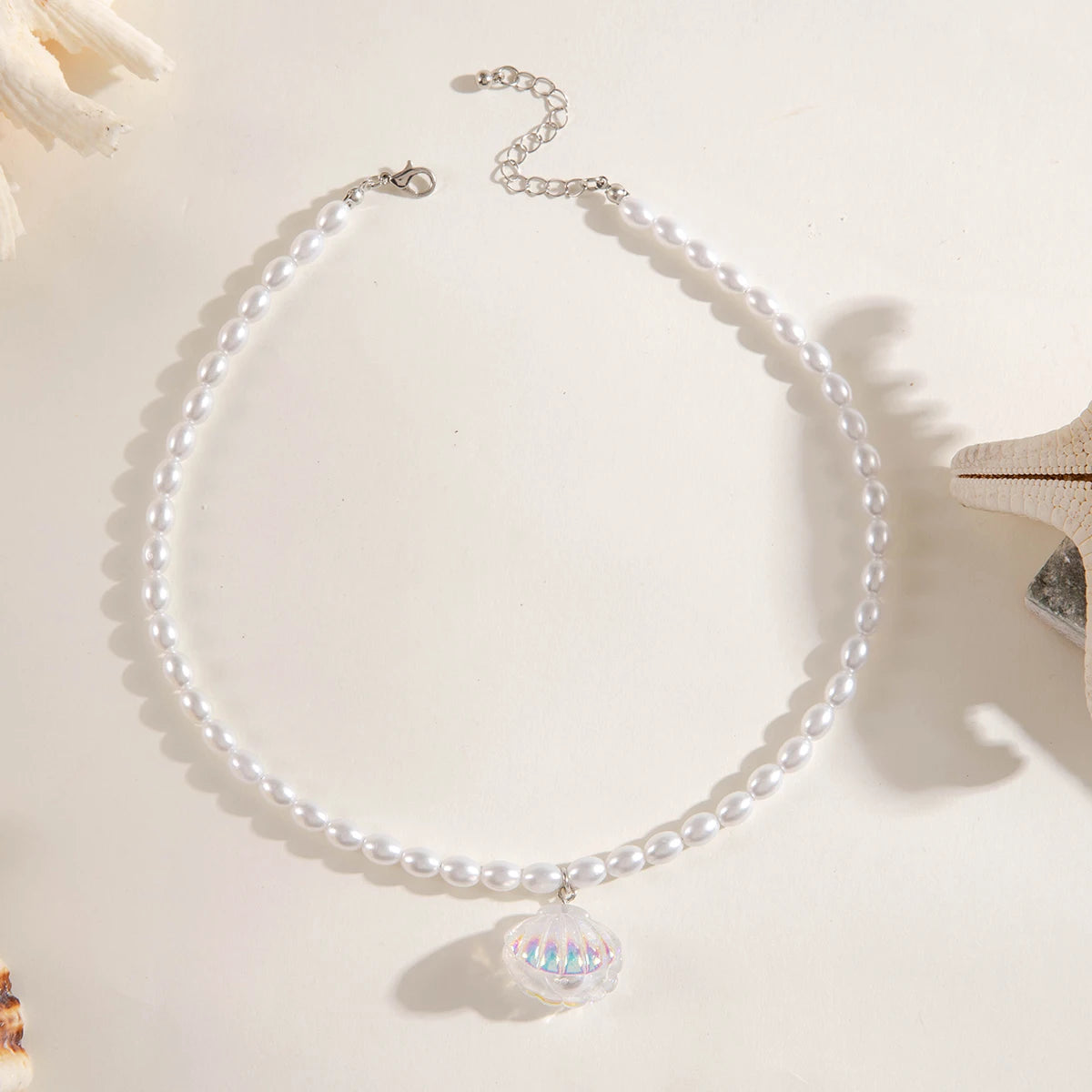 🌊 Coastal Boho Charm Necklaces – Shells, Pearls & Beads
