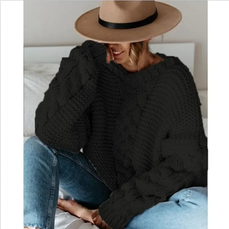 Boho Chunky Knit Sweater β Relaxed Fit & Cozy Texture