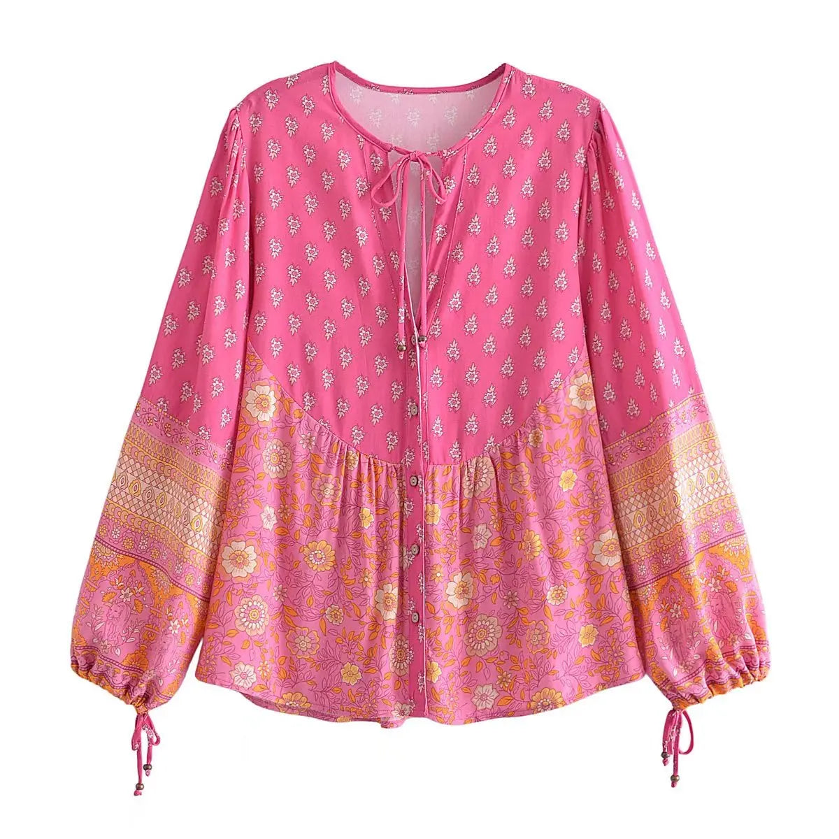 Desert Bloom Peplum Boho Blouse