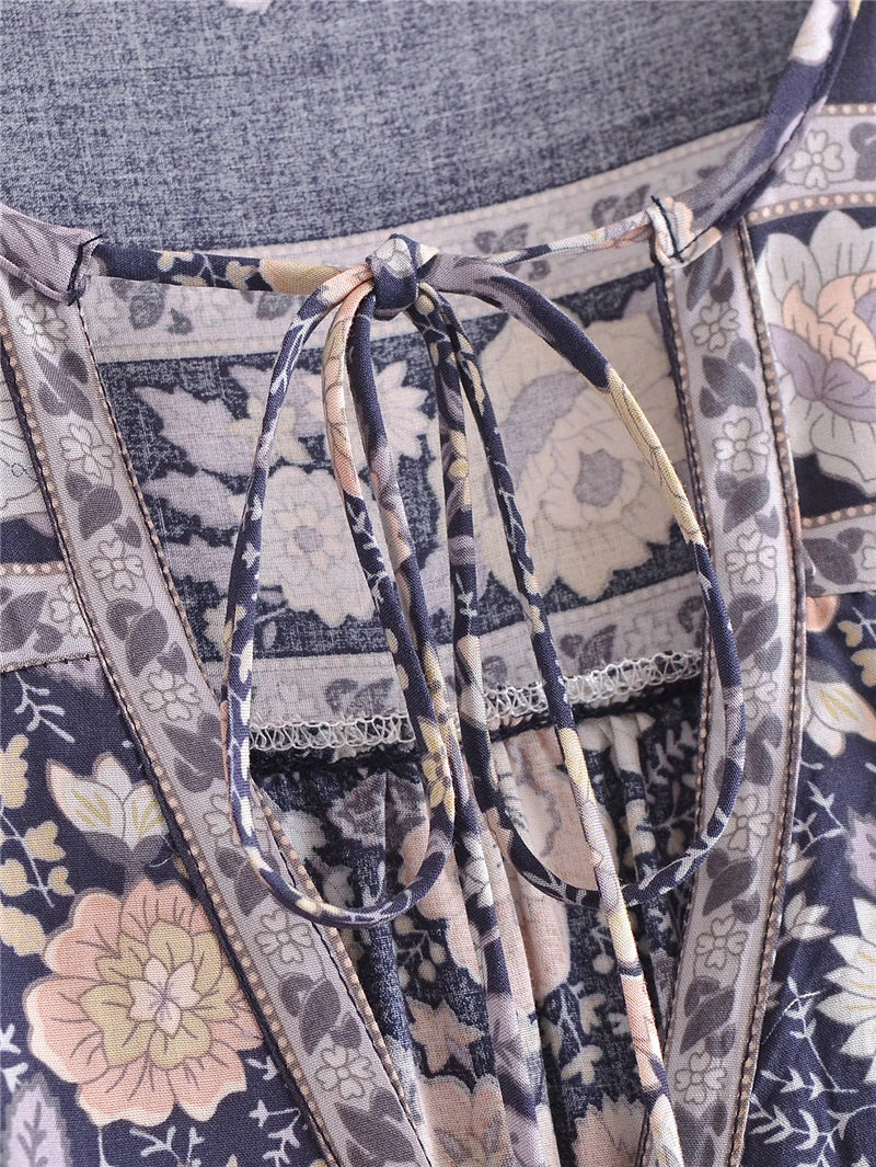 πΈ Boho Floral Tassel Blouse