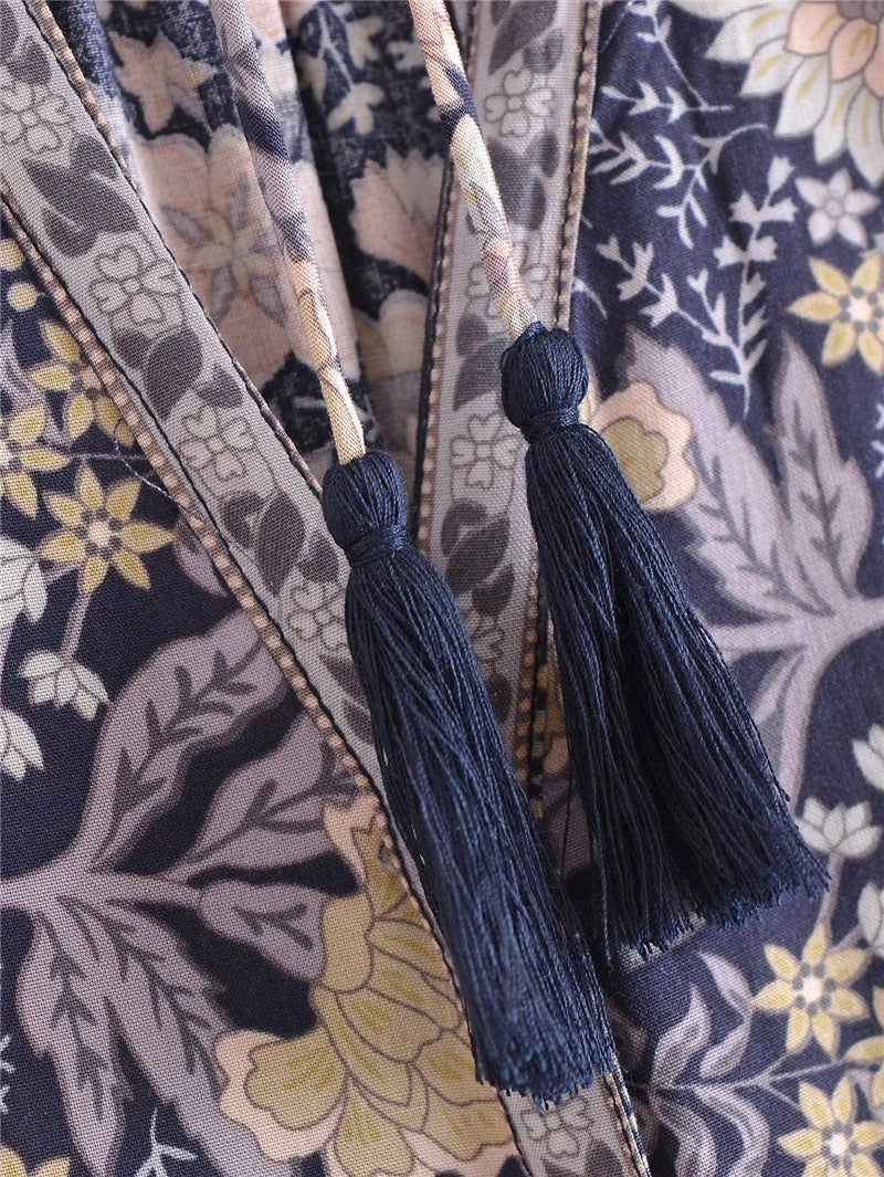 πΈ Boho Floral Tassel Blouse