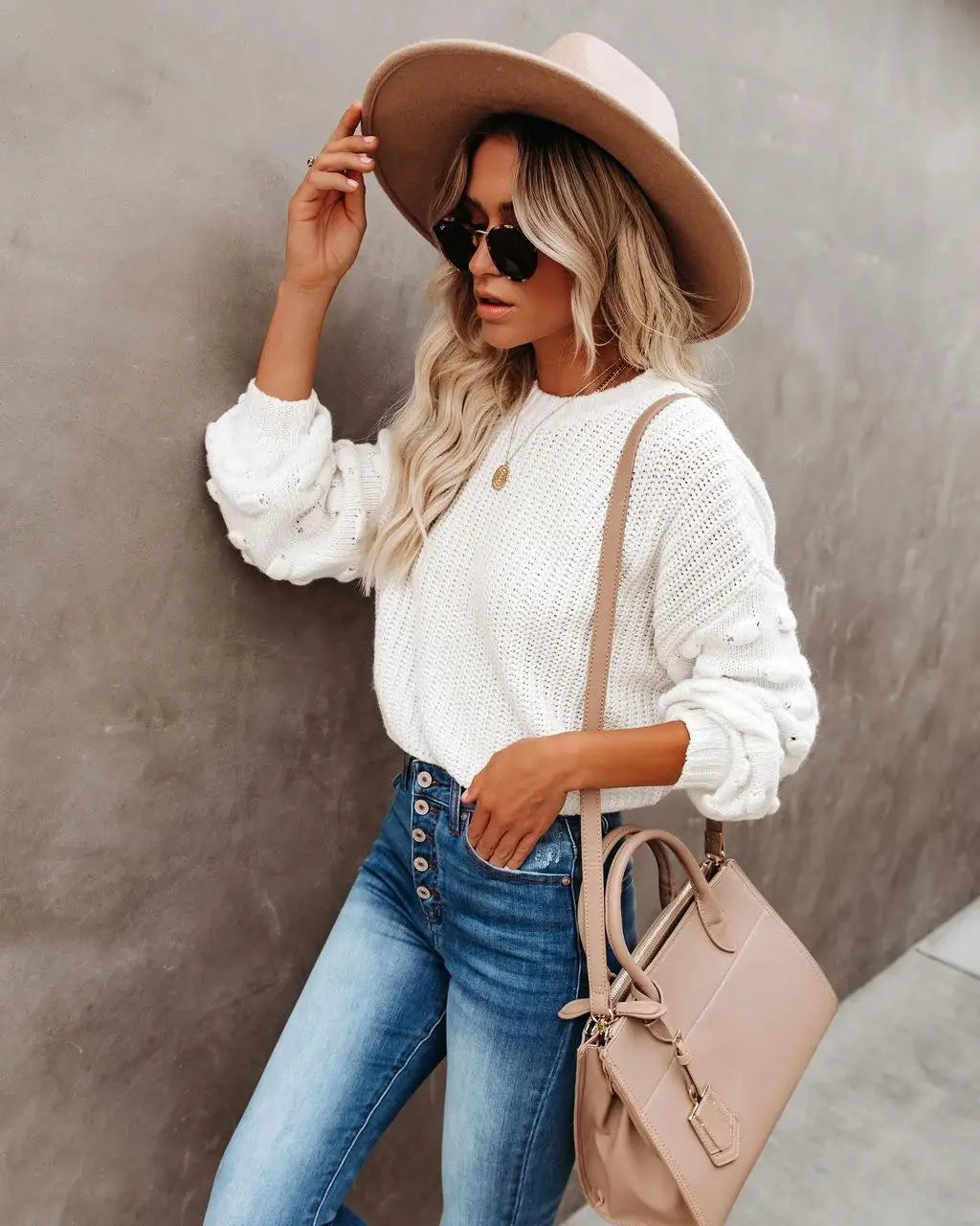Chic Cable Knit Pullover Sweater