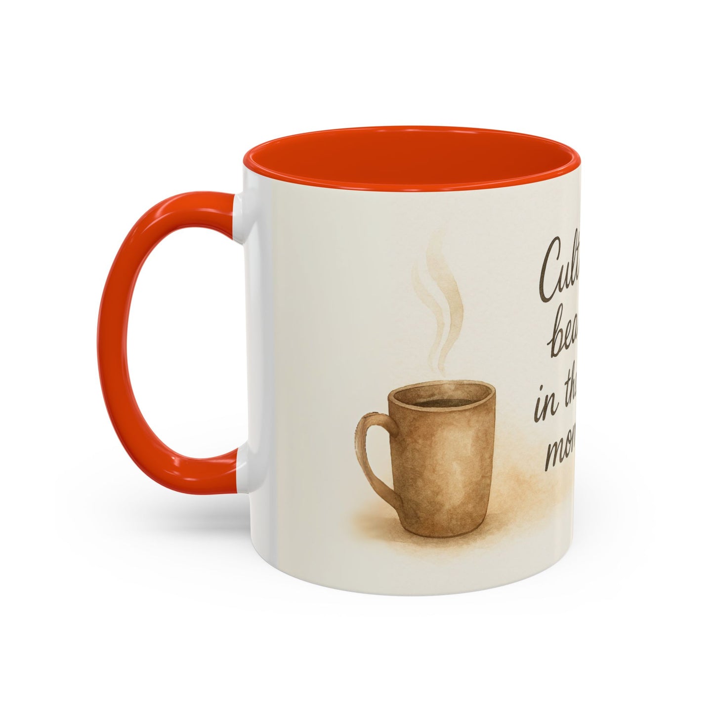 "Cultivate Beauty" Floral Quote Mug – Ceramic Boho Coffee Cup