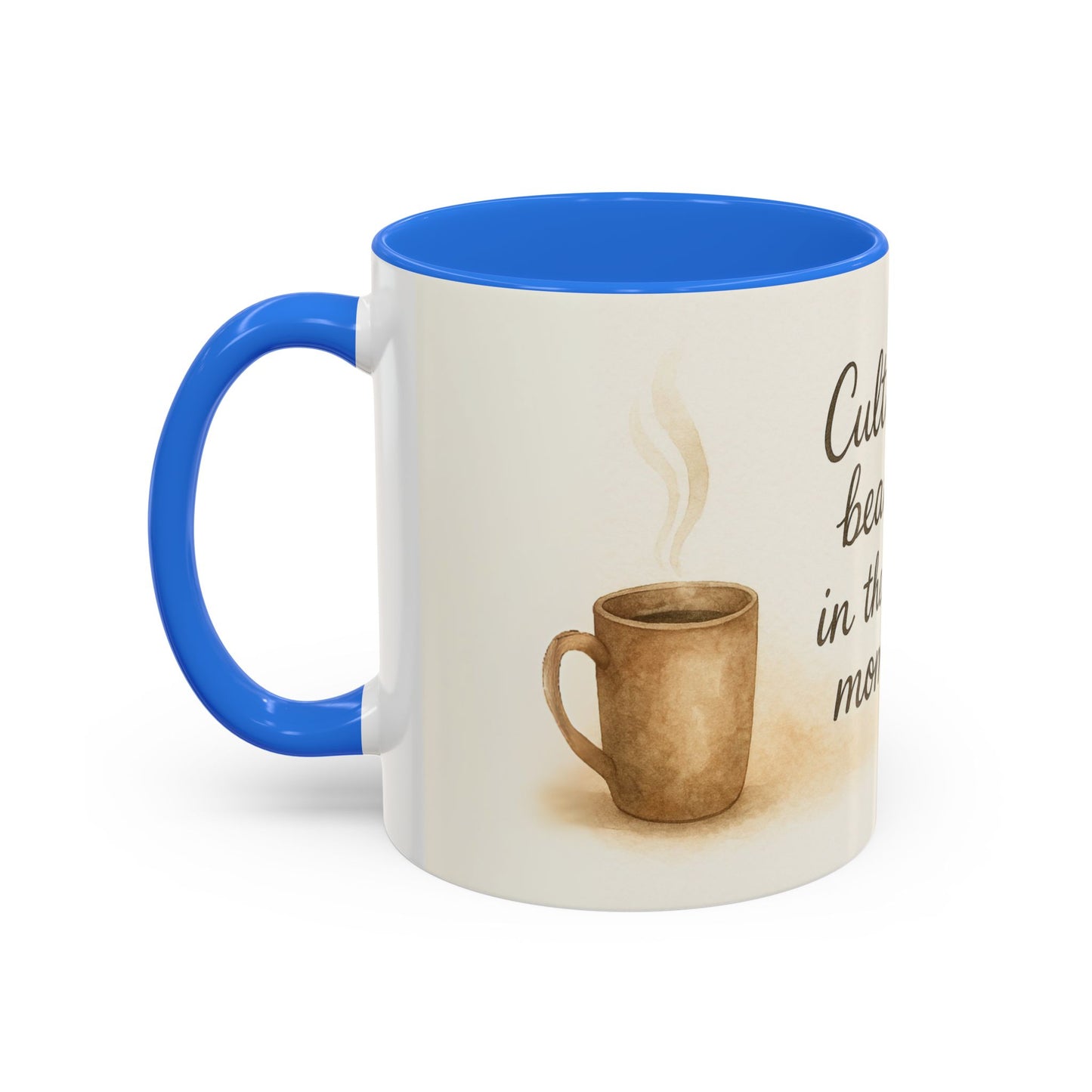 "Cultivate Beauty" Floral Quote Mug – Ceramic Boho Coffee Cup