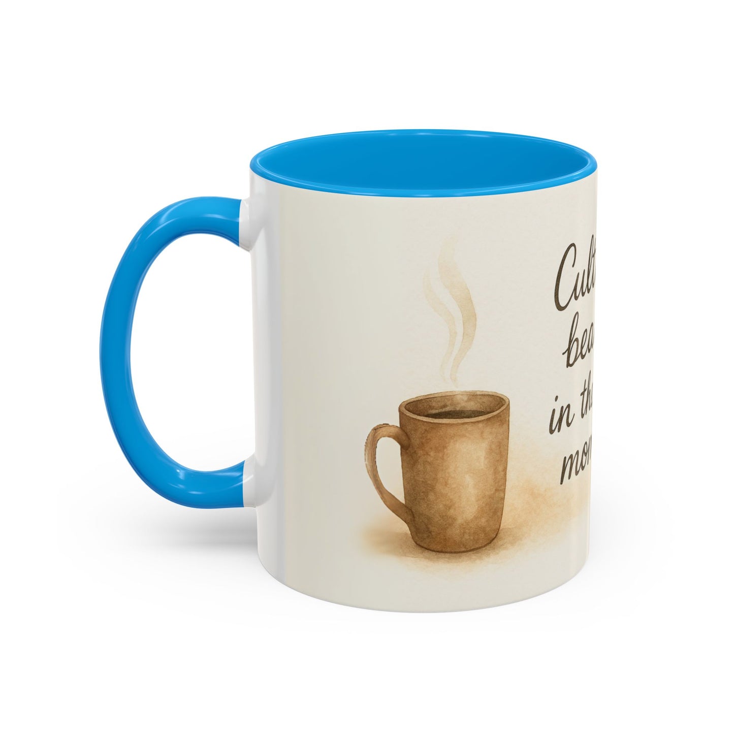 "Cultivate Beauty" Floral Quote Mug – Ceramic Boho Coffee Cup