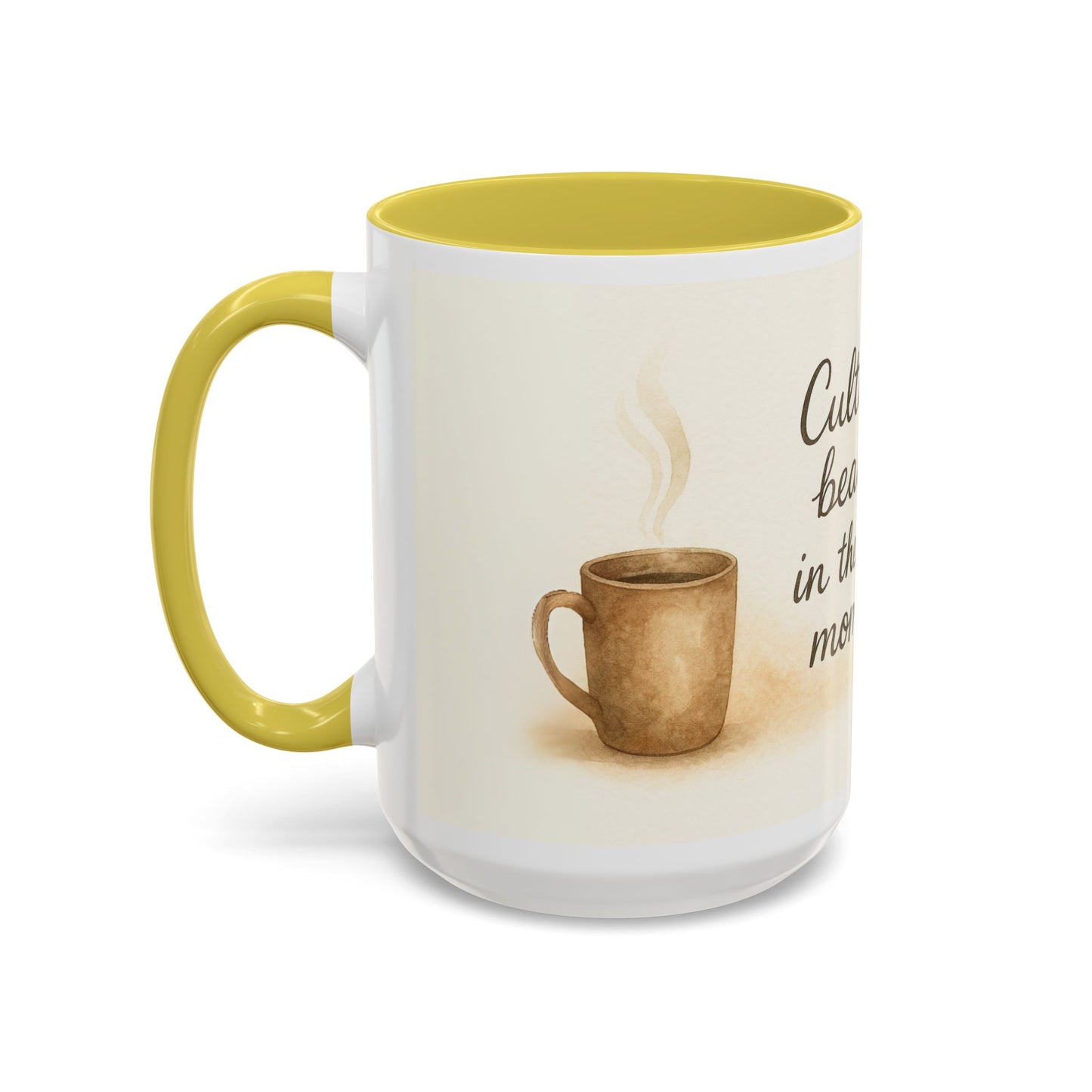"Cultivate Beauty" Floral Quote Mug – Ceramic Boho Coffee Cup