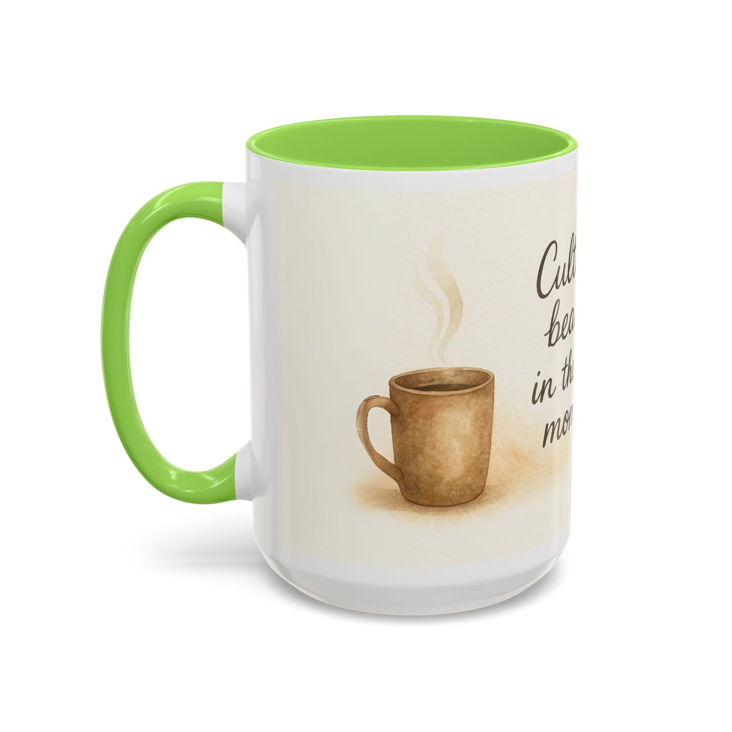 "Cultivate Beauty" Floral Quote Mug – Ceramic Boho Coffee Cup