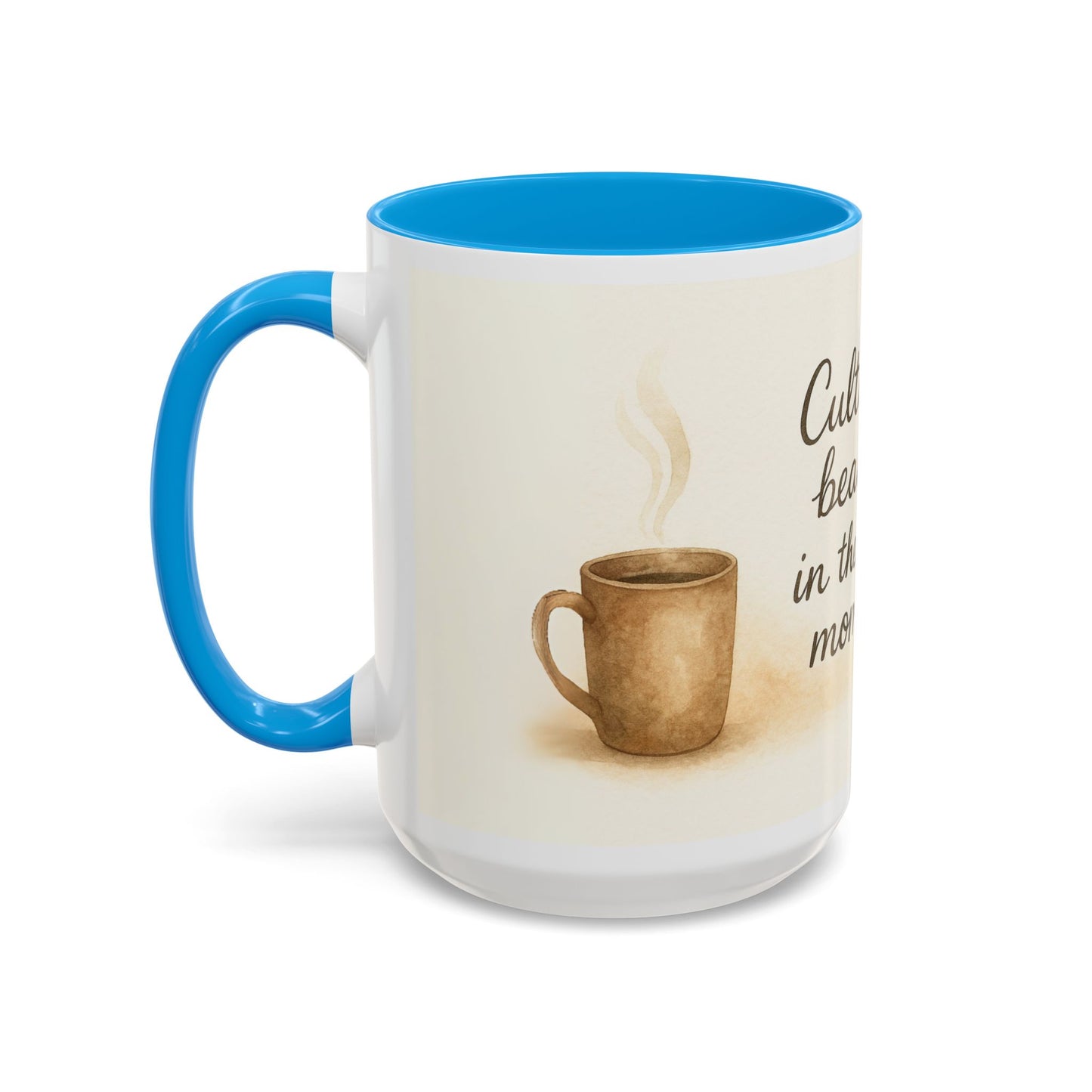 "Cultivate Beauty" Floral Quote Mug – Ceramic Boho Coffee Cup