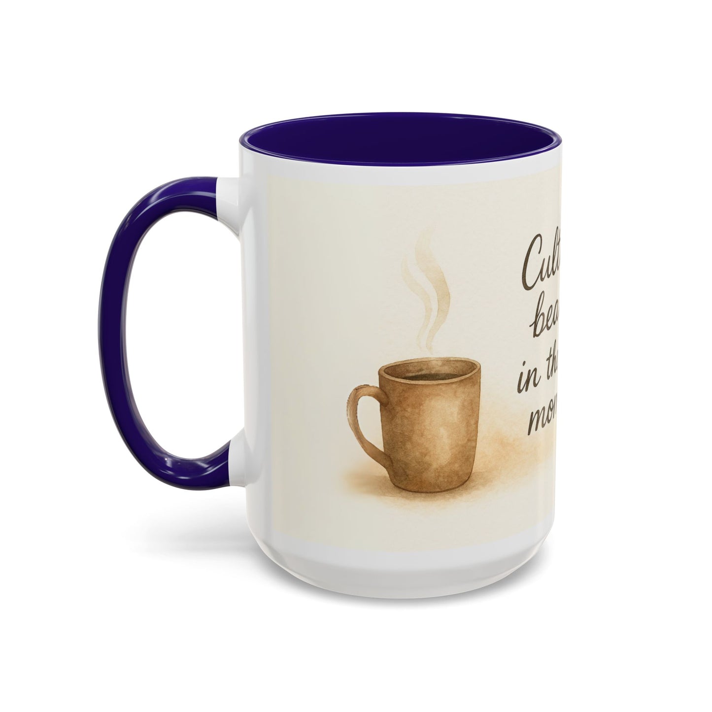 "Cultivate Beauty" Floral Quote Mug – Ceramic Boho Coffee Cup