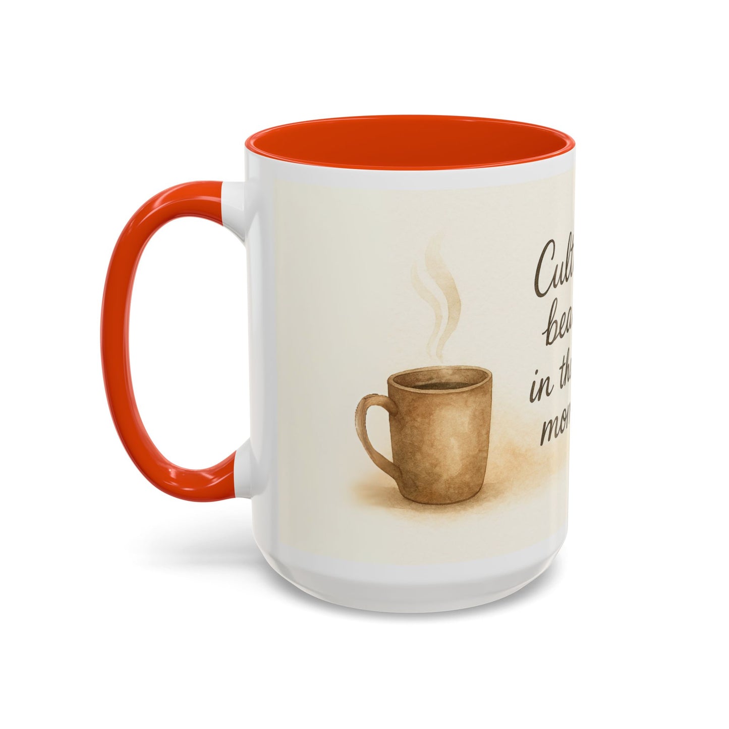 "Cultivate Beauty" Floral Quote Mug – Ceramic Boho Coffee Cup