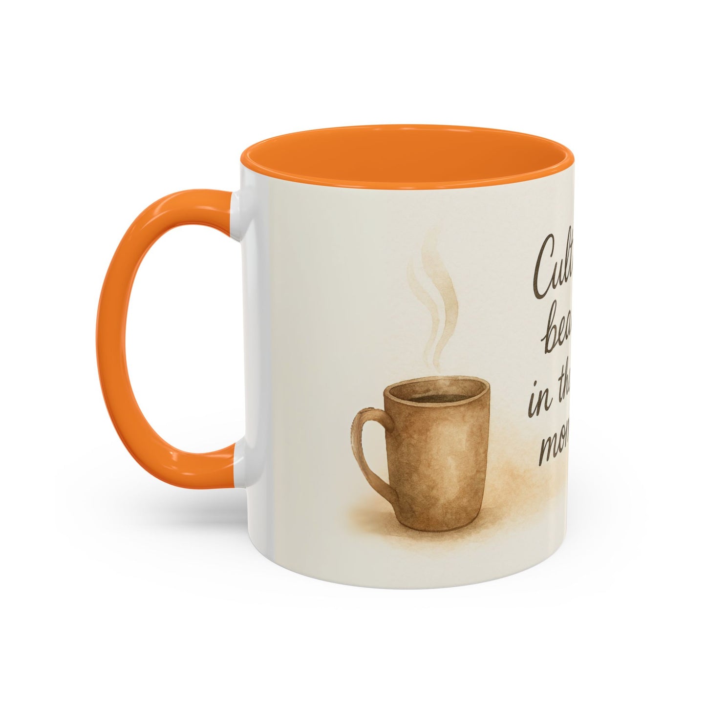 "Cultivate Beauty" Floral Quote Mug – Ceramic Boho Coffee Cup