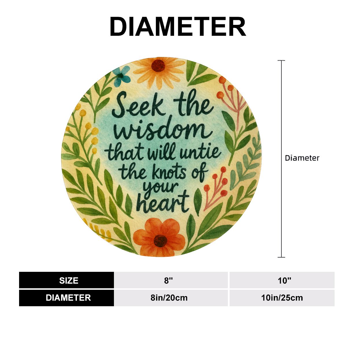 🌿 “Seek the Wisdom” Boho Decorative Plate – Handcrafted Vibe for Soulful Spaces