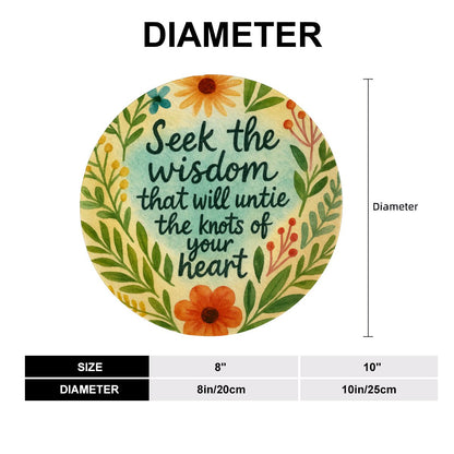 🌿 “Seek the Wisdom” Boho Decorative Plate – Handcrafted Vibe for Soulful Spaces