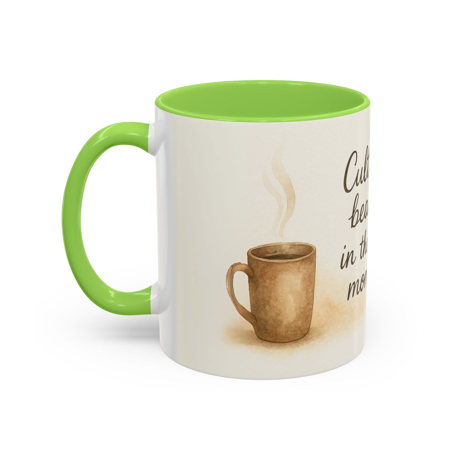 "Cultivate Beauty" Floral Quote Mug – Ceramic Boho Coffee Cup