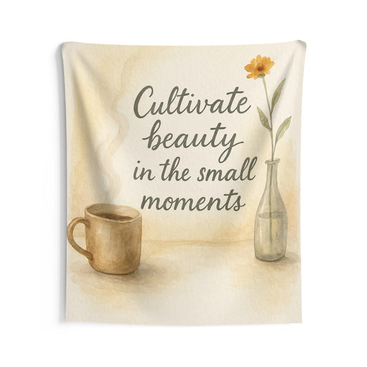 ☀️ “Cultivate Beauty” Indoor Wall Tapestry – 68" x 80"