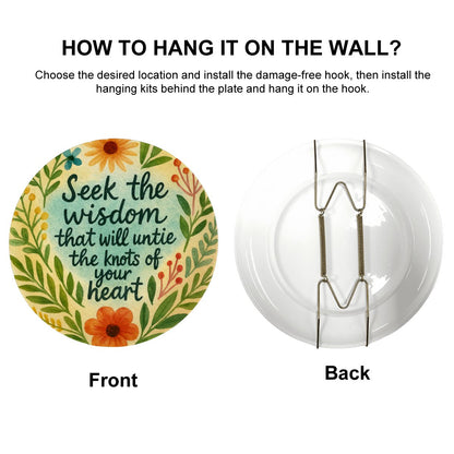 🌿 “Seek the Wisdom” Boho Decorative Plate – Handcrafted Vibe for Soulful Spaces