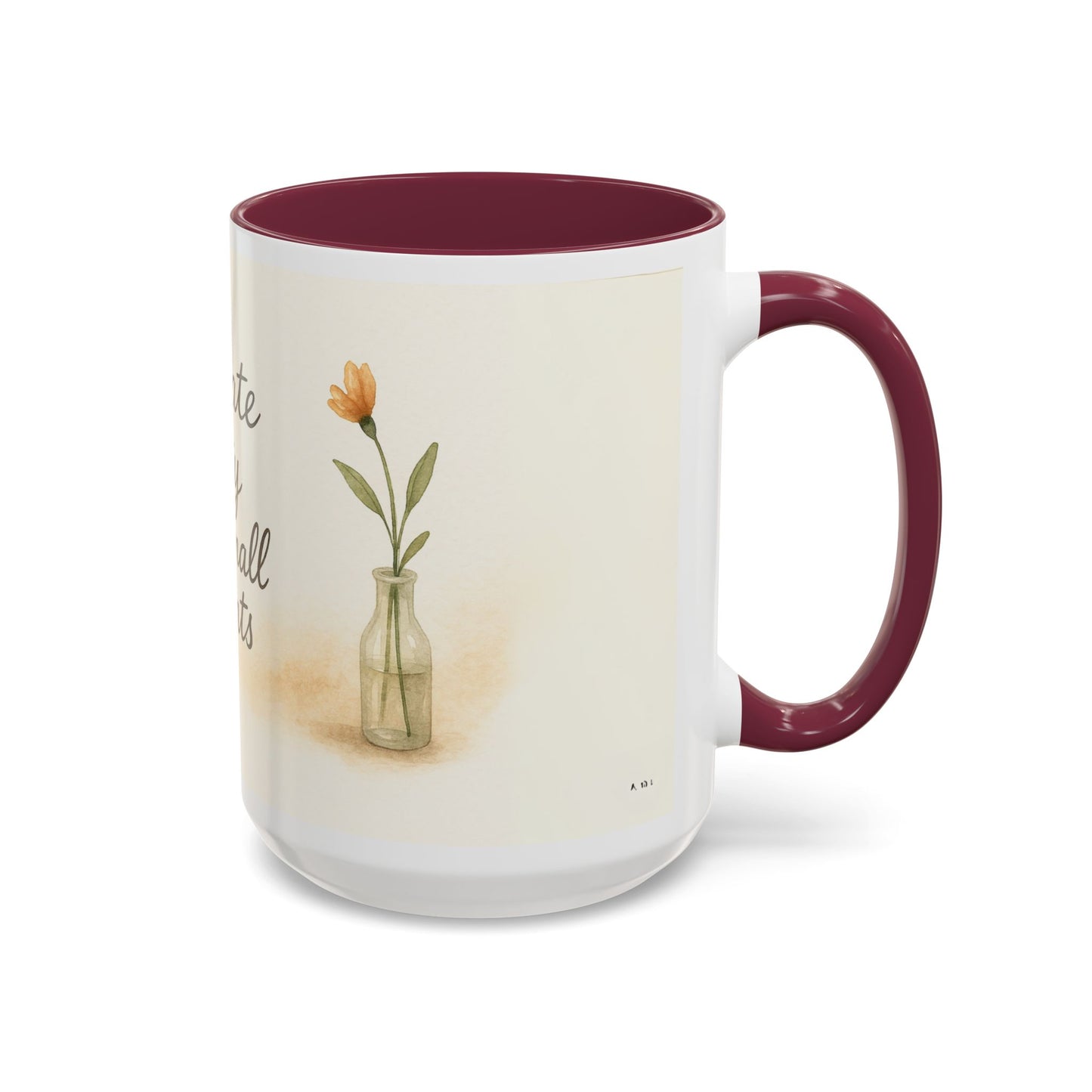 "Cultivate Beauty" Floral Quote Mug – Ceramic Boho Coffee Cup