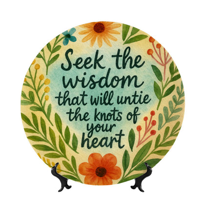 🌿 “Seek the Wisdom” Boho Decorative Plate – Handcrafted Vibe for Soulful Spaces