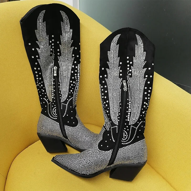 ✨ Rhinestone Glam Western Boots