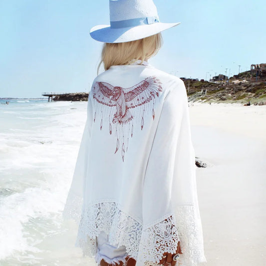 Boho Angel Wing Crochet Cover-Up – One Size