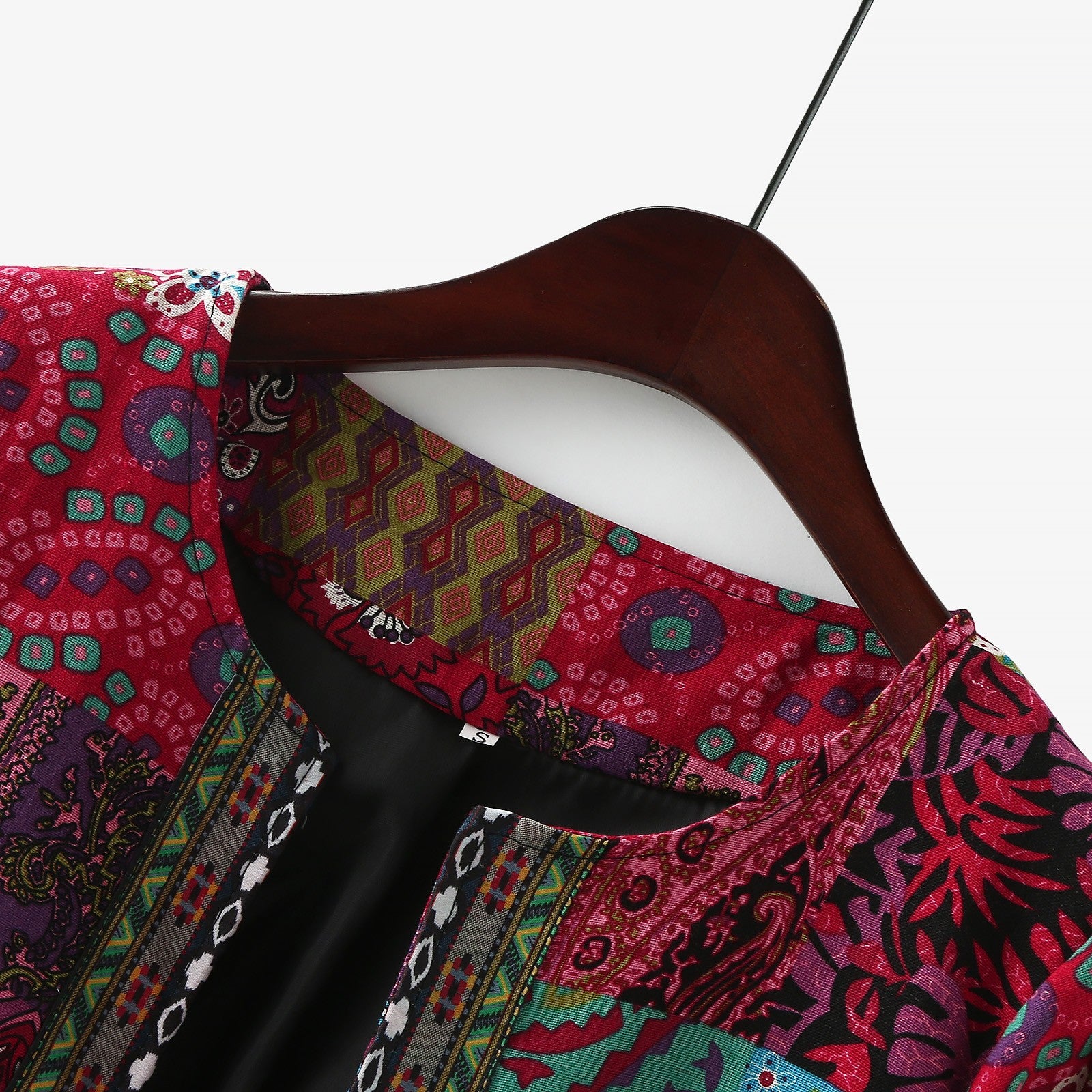 Boho Patchwork Print Jacket