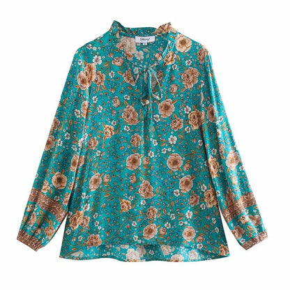 Wildflower Dreams Boho Blouse - Tie-Front Floral