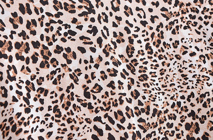 Boho Leopard Tie-Front Blouse – Rayon Cotton Blend