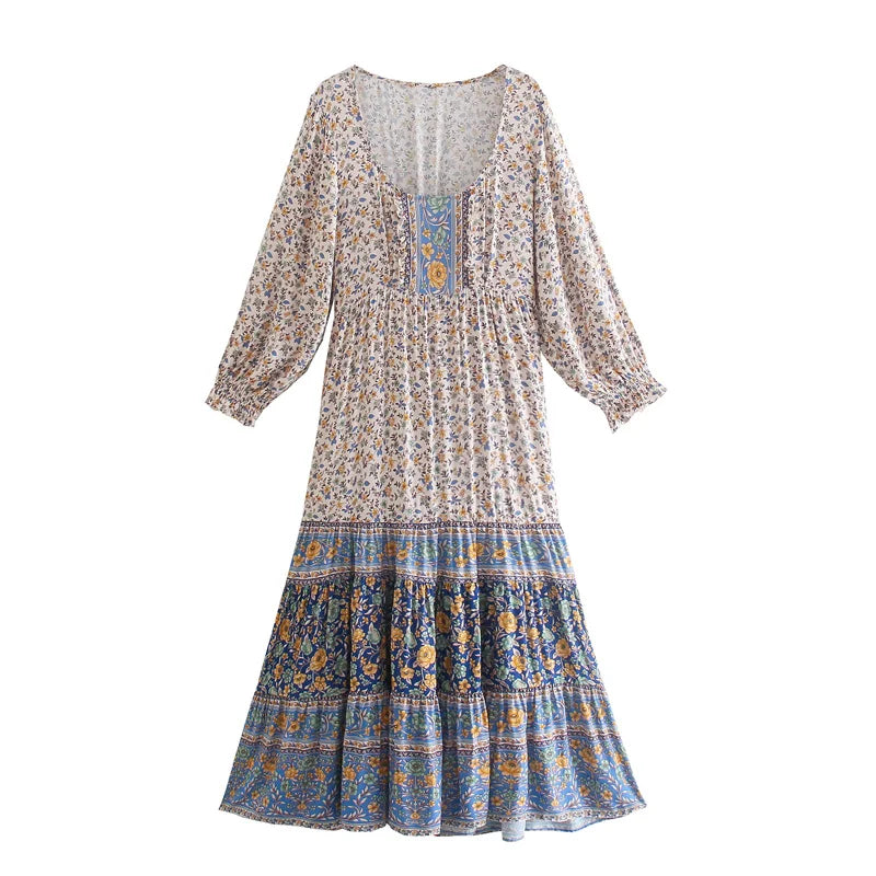 Sundown Serenade Floral Maxi Dress - Boho Dream