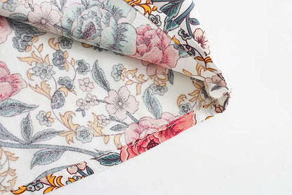 Boho Floral Button-Up Blouse – Rayon Cotton Blend