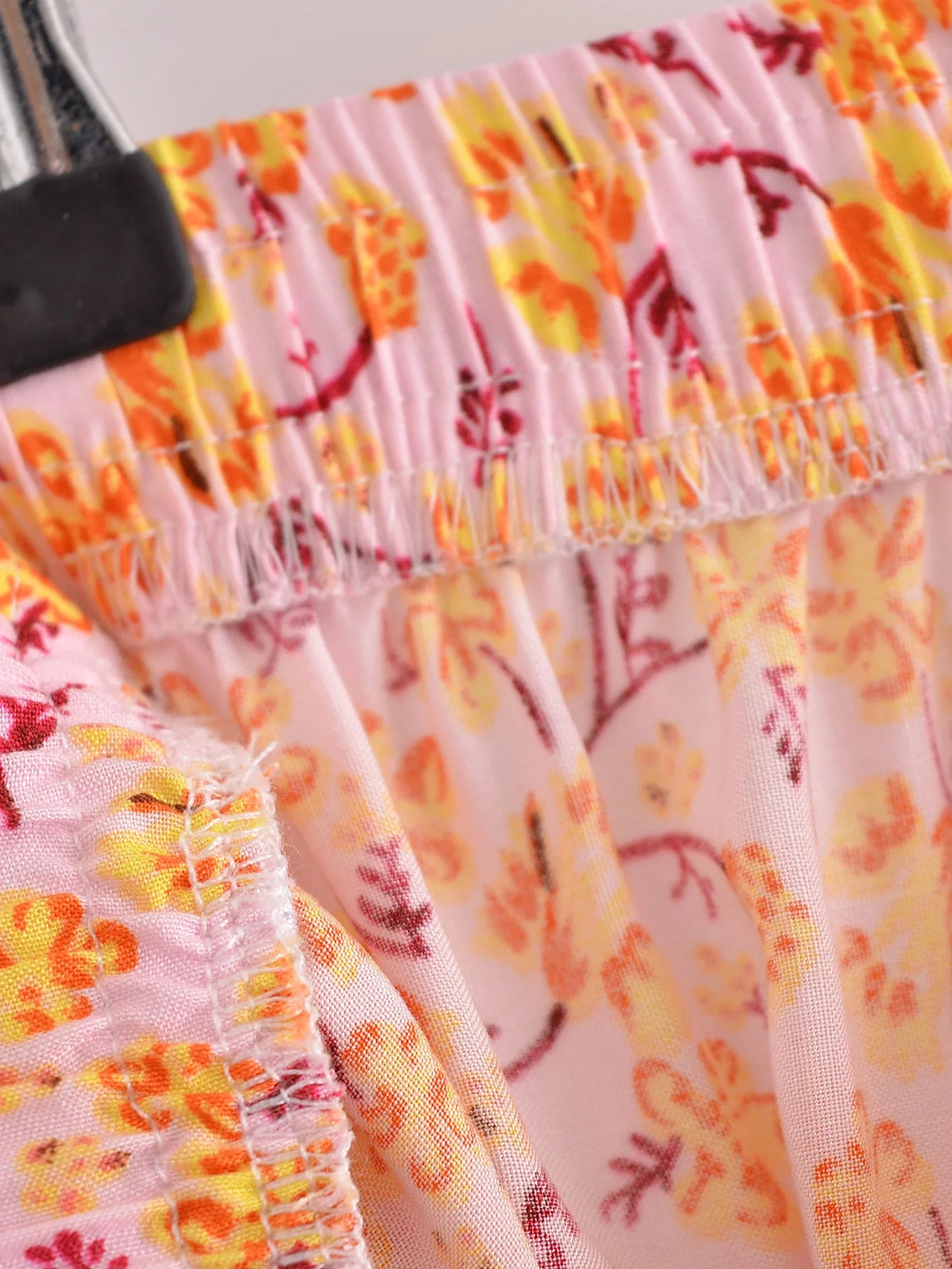 Boho Floral Tiered Midi Skirt – Cotton & Rayon Blend