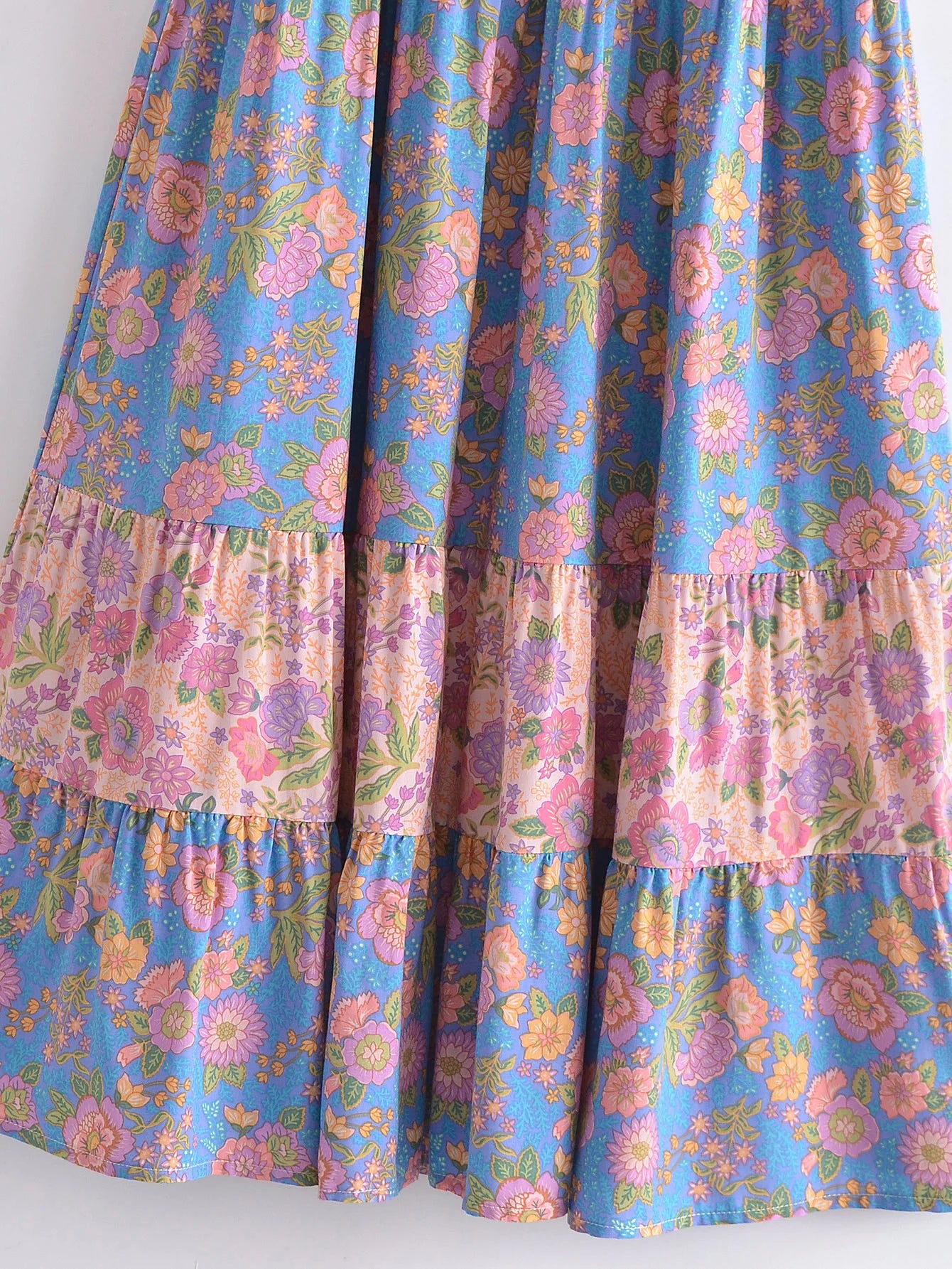 Pastel Dreams Floral Midi Dress - Bohemian Grace
