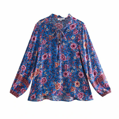 Wildflower Dreams Boho Blouse - Tie-Front Floral