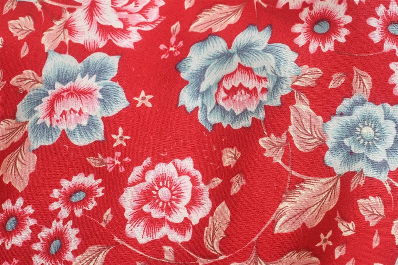 Boho Floral Button-Front Maxi Dress – Cotton &amp; Rayon Blend