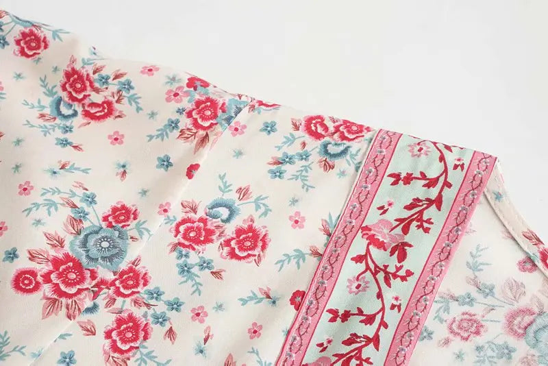 Vintage Boho Floral Maxi Dress