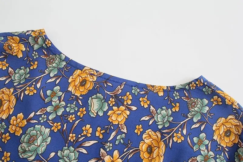 Wanderlust Floral Boho Maxi Dress - Blue Dream