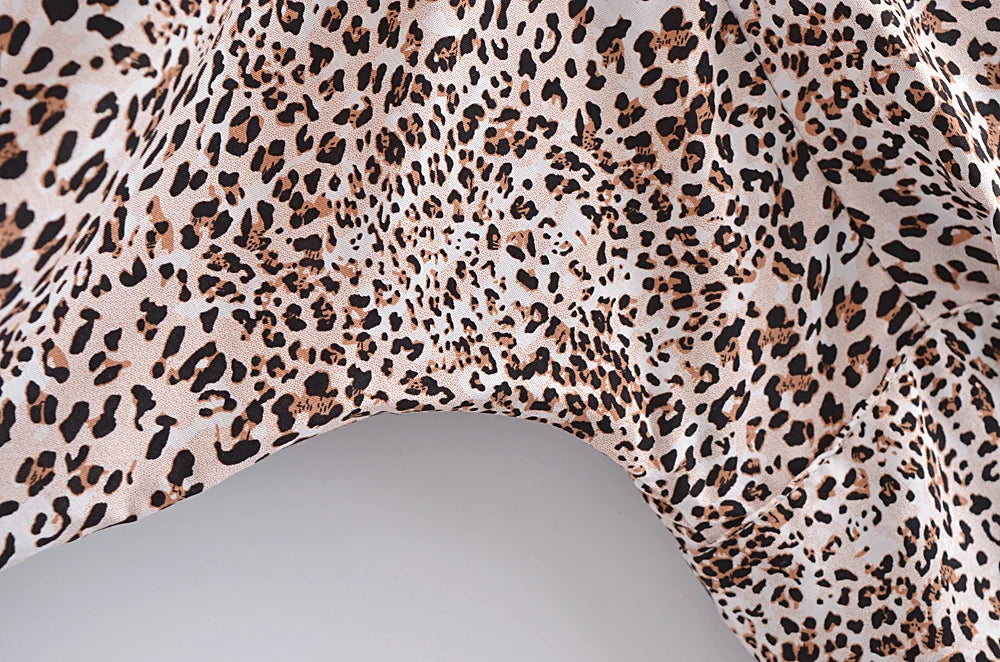 Boho Leopard Tie-Front Blouse – Rayon Cotton Blend